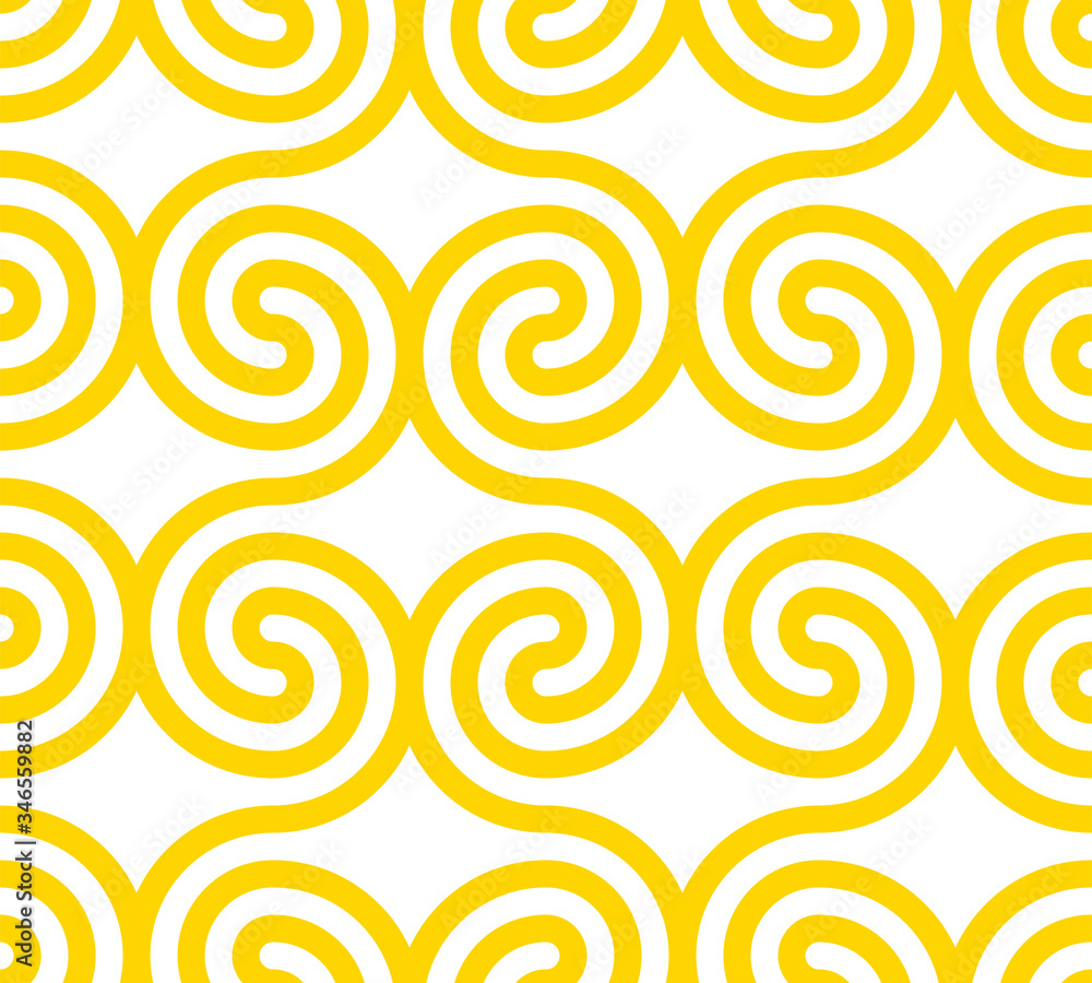Aufkleber Vector yellow geometric pattern. Seamless pattern with rounded shapes.