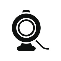 cyber security concept, web camera icon, silhouette style