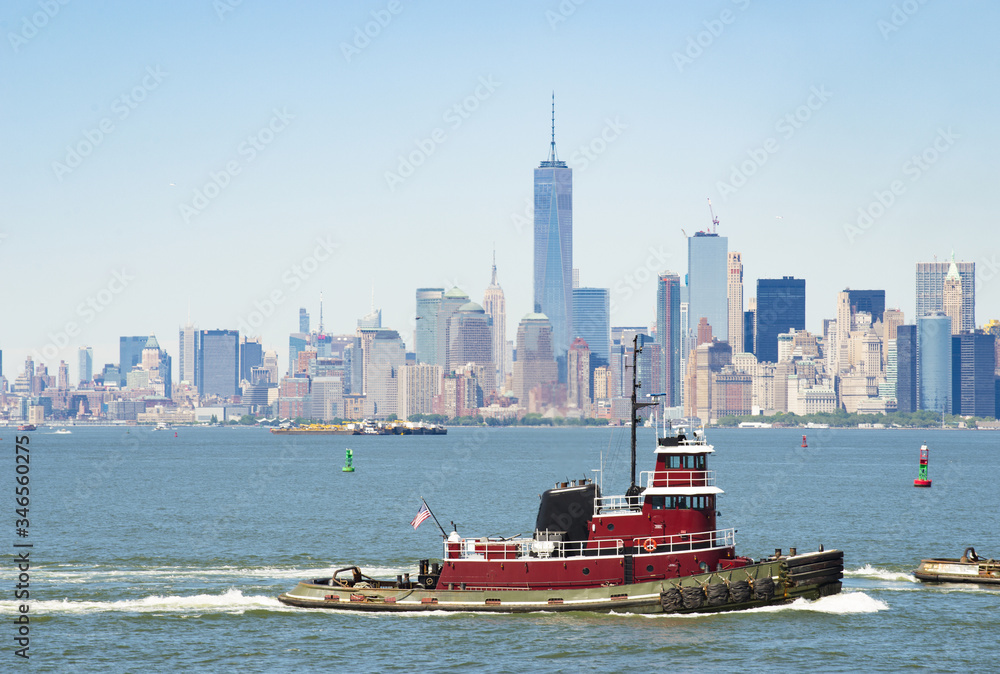 Sticker Panoramic view of the midtown Manhattan skyline - USA