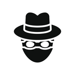 cyber security concept, crime hacker icon, silhouette style