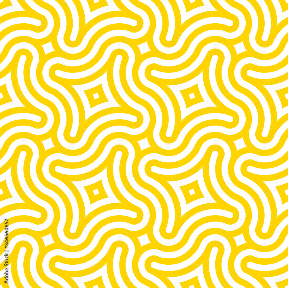 Aufkleber vector yellow geometric pattern. seamless braided linear pattern.
