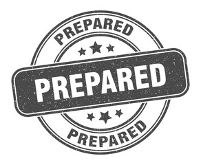 prepared stamp. prepared label. round grunge sign