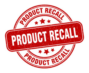product recall stamp. product recall label. round grunge sign