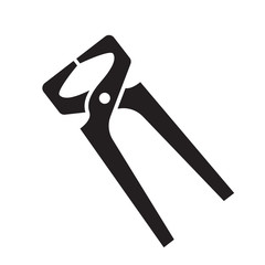 black pliers pincers icon - vector illustration