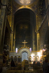 Fototapeta na wymiar Interior of St. Vladimir's Cathedral in Kyiv, Ukraine