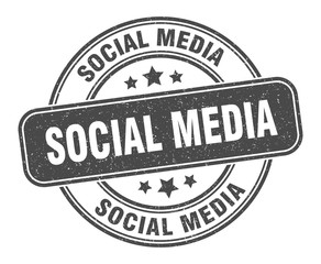 social media stamp. social media label. round grunge sign