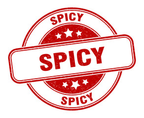 spicy stamp. spicy round grunge sign. label