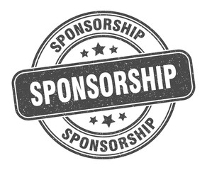 sponsorship stamp. sponsorship label. round grunge sign