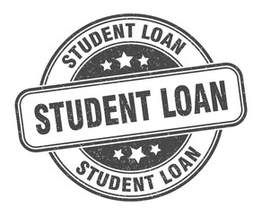student loan stamp. student loan round grunge sign. label