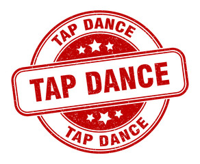 tap dance stamp. tap dance round grunge sign. label