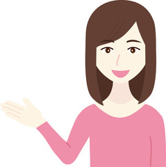 案内をする女性