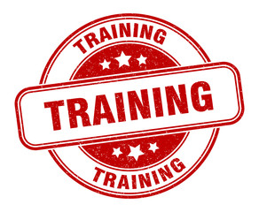training stamp. training round grunge sign. label