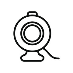 cyber security concept, web camera icon, line style