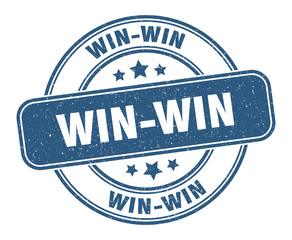 win-win stamp. win-win label. round grunge sign