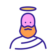 holy with halo among saints icon vector. holy with halo among saints sign. color symbol illustration