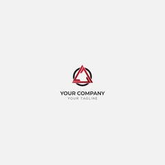 triangle of red letter L logo design