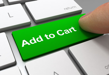 add to cart button concept 3d illustration