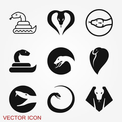 Snake vector icon, animal symbol isolated on background.