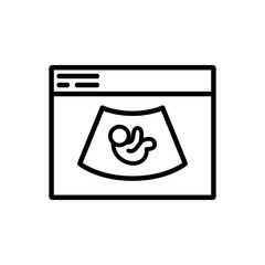 fetal ultrasound line icon, vector illustration