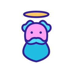 holy religious man with halo icon vector. holy religious man with halo sign. color symbol illustration