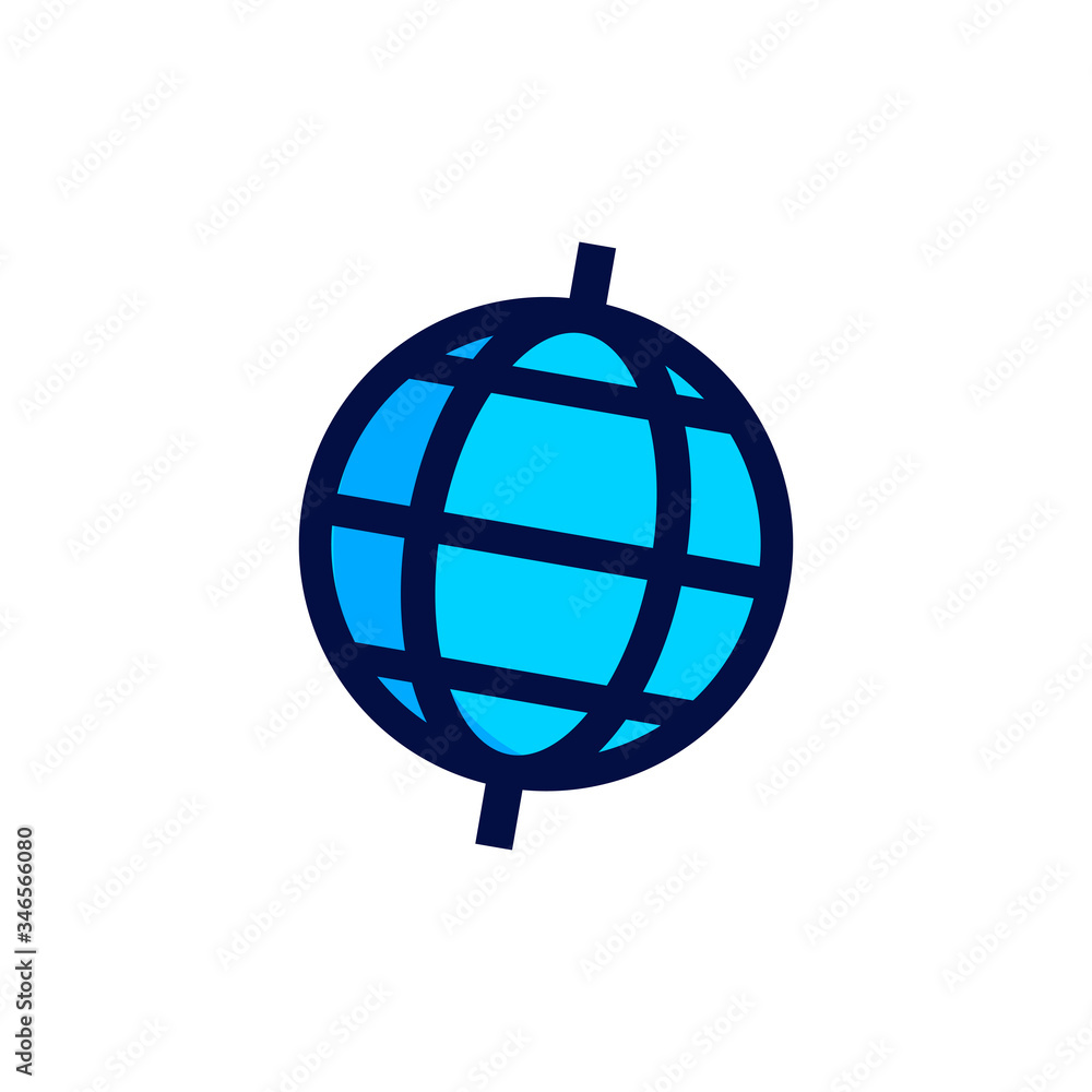 Fototapete Web icon. Line internet vector. Trendy flat world globe outline ui sign design. Thin linear network graphic pictogram for web site, mobile application. Logo illustration.