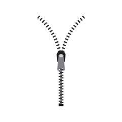 Closed and open zipper. Zipper Button. closed and open zipper on white background drawing by illustration