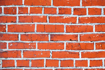 uniform texture of the red brick wall