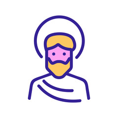 holy face with halo of saint icon vector. holy face with halo of saint sign. color symbol illustration