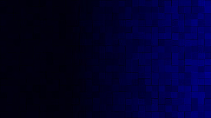 Abstract background of small squares in dark blue colors with horizontal gradient