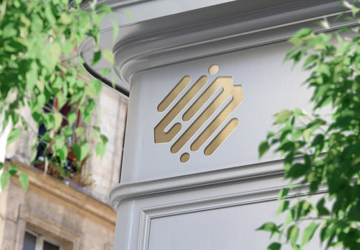 Logo on a Shop Corner in Street Mockup