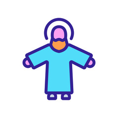 holy figure of saint with arms spread out to side icon vector. holy figure of saint with arms spread out to side sign. color symbol illustration