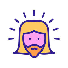 shining holy jesus icon vector. shining holy jesus sign. color symbol illustration