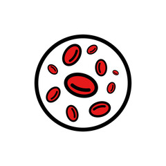 red blood cells, anemia doodle icon, vector illustration
