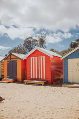 Fototapeta na wymiar Colorful huts in Brighton beach, Australia.
