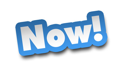 now concept 3d illustration isolated