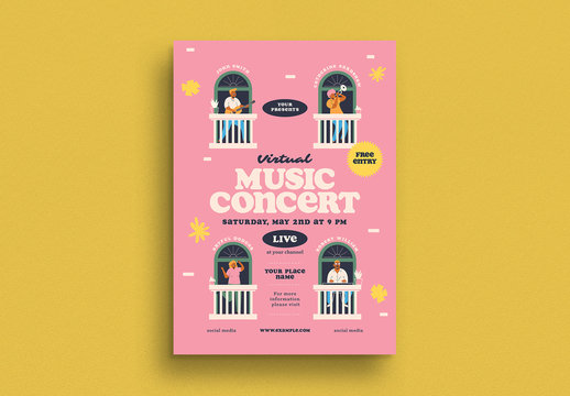 Virtual Music Concert Flyer Layout