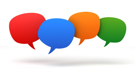 empty speech bubbles 3d concept illustration