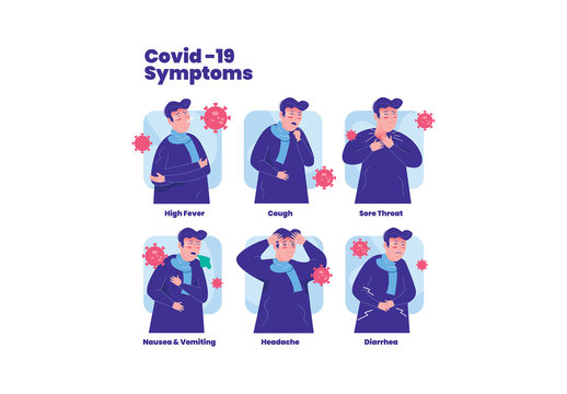 Covid-19 Symptoms Graphics Illustration Art Kit