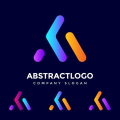 Modern Corporate Unique AT Letter Logo Icon Vector Template elements