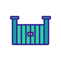 vertical block entrance gates icon vector. vertical block entrance gates sign. color symbol illustration
