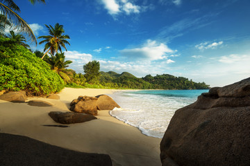 beach at Mahe island,  Seychelles