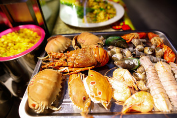 Seafood for frying in oil.