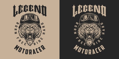 Obraz premium Motorcycle legend vintage monochrome label