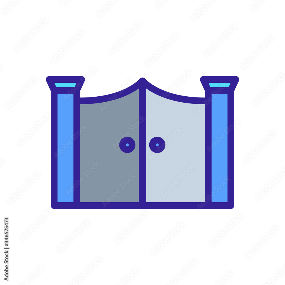 Poster closed entrance gate with columns icon vector. closed entrance gate with columns sign. color symbol 