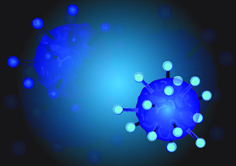 Coronavirus, covit-19 ,microbiology,dark blue background. vector