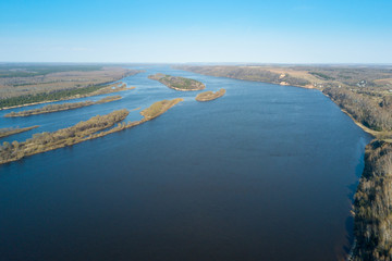 Fototapeta na wymiar View of the Volga river near the village of Slupenec