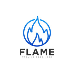 Flame or Fire Logo Design Vector