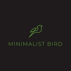 Minimalist bird logo vector line style