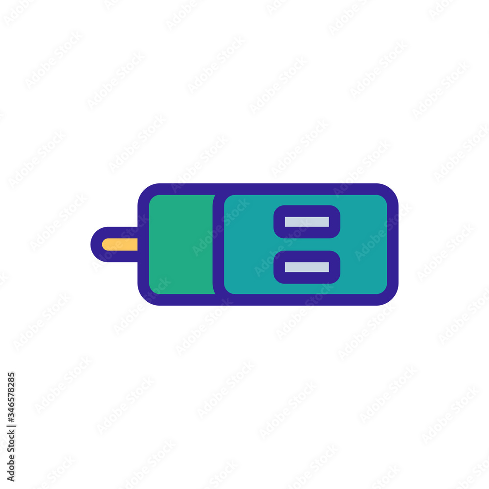 Poster square power unit with two charging slots icon vector. square power unit with two charging slots sig
