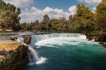 Fototapeta premium River threshold like a waterfall